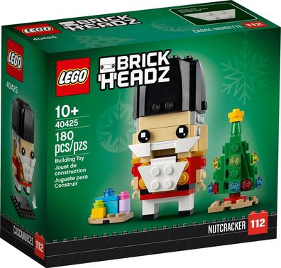 LEGO 40425 BrickHeadz Nussknacker Weihnachtsspielzeug mit Weihnachtsbaum, Weihnachtsg