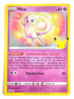 Pokemon Karte 25th Jubiläum HOLO RARE - Mew E11/25