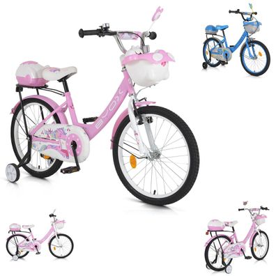 Byox Kinderfahrrad 20 Zoll 2002, Stützräder, Klingel, Höhe einstellbar, Körbe