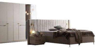 Schlafzimmer Komplettset Kleiderschrank Bett Nachttische 4Tlg. Set Garnitur