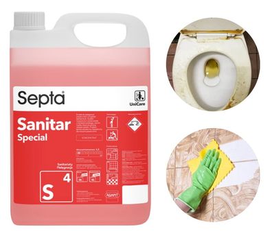 Sanitärreiniger Bad WC Fliesen Toiletten Pflege Reiniger Kalklöser Konzentrat 5L