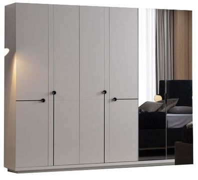 Kleiderschrank Grau Schlafzimmer Schränke 250Cm Design Möbel Schrank