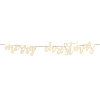 1 Bannergirlande - Holz - Merry Christmas ca 87 x 17 cm verpackt