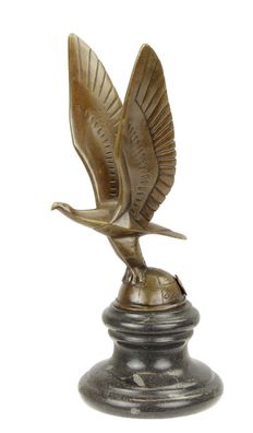 BRONZE Skulptur Adler im Flug KÜHLER FIGUR fliegen ART DECO Statue DEKO EJA0159