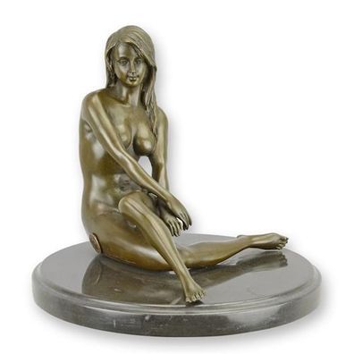 BRONZE Skulptur AKT FIGUR EROTIK NACKTE FRAU NUDE STATUE WOMAN EJA0655