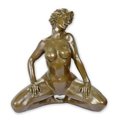 BRONZE Skulptur AKT FIGUR EROTIK NACKTE FRAU NUDE STATUE WOMAN EJA1892