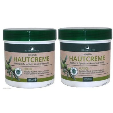 2 St. Herbamedicus Hautcreme Olivenöl Tages + Nachtpflege 250 ml