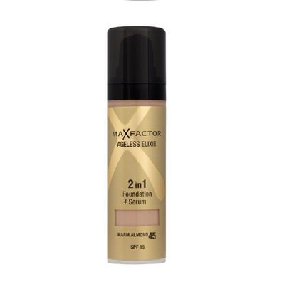 Max Factor Ageless Elixir 2in1 Foundation &#43; Serum 30ml - 45 Warm Almond