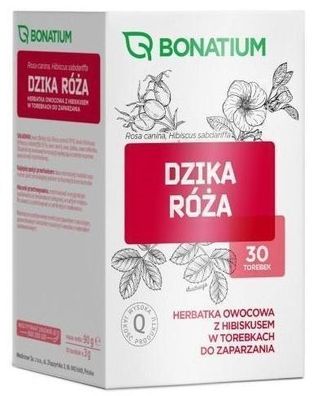 Bonatium Wild Rose Früchtetee mit Hibiskus, 30 Beutel