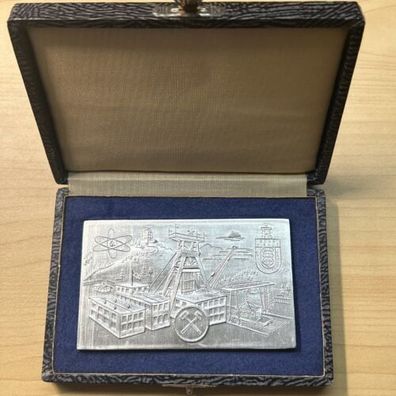 DDR Bergbau Plakette - SDAG Wismut - Bergbaubetrieb Aue