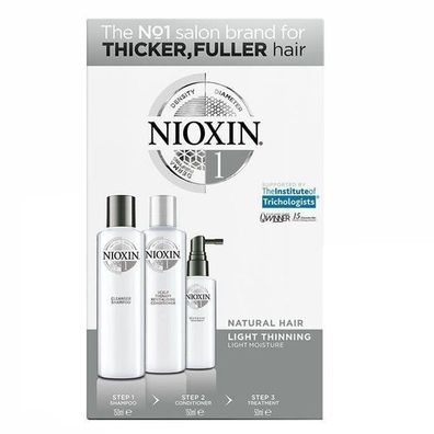 Nioxin System 1 Set: Shampoo 150ml + Conditioner 150ml + Treatment 50ml