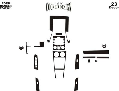 3D Cockpit Dekor für Mazda Pick-Up (Ranger) ab Baujahr 07/2006 18 Teile