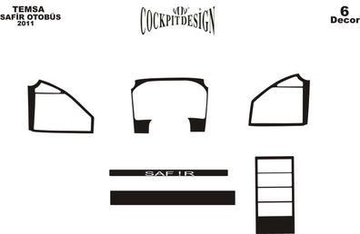 3D Cockpit Dekor für Mitsubishi Safir ab Baujahr 01/2011 6 Teile