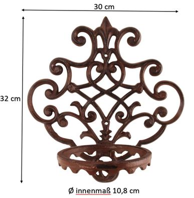Blumentopfhalter – Sehr dekorative Wandhalterung für einen runden Pflanztopf