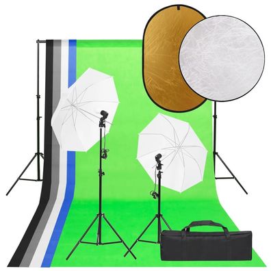 vidaXL Fotostudio-Set mit Beleuchtung, Hintergrund und Reflektor