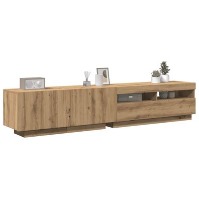 vidaXL TV-Schrank mit LED-Leuchten Artisan-Eiche 200x35x40 cm