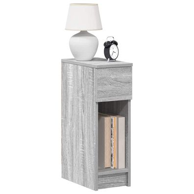 vidaXL Nachttische mit Schublade 2 Stk. Grau Sonoma 20x36x60 cm