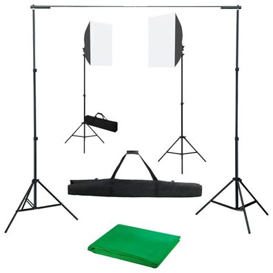 vidaXL Fotostudio-Set mit Softboxen und Hintergrundsystem