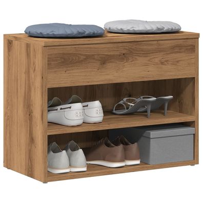 vidaXL Schuhbank Artisan-Eiche 60x30x45 cm Holzwerkstoff