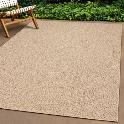 vidaXL Teppich ZIZUR 240x340 cm Jute-Optik Indoor und Outdoor