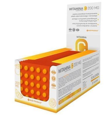 ALG PHARMA Vitamin C 200 mg Tabletten, 30 Stück | Immunsystem Unterstützung