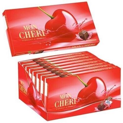 8 x 157g Mon Cheri - 15 einzelne verpackte Piemont Kirsch Pralinen