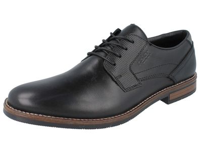 RIEKER Herren Business Halbschuhe Schnürschuhe schwarz Glattleder