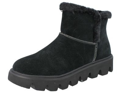 RIEKER Damen Stiefelette Kurzstiefel mit Warmfutter Reißverschluss schwarz