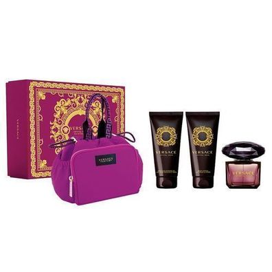 Versace Crystal Noir Geschenkset: EdT 90 ml, Körperlotion 100 ml, Duschgel 100 ml & K