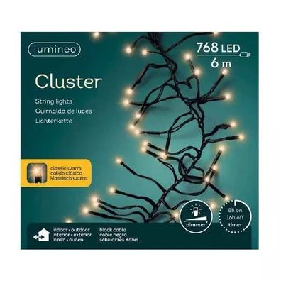 LED Clusterbeleuchtung Outdoor L.600cm 768L schwarz/klassisch warm