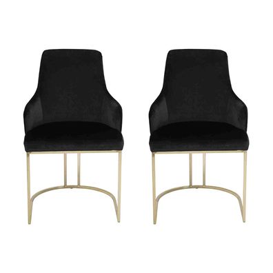 Schwarze Edelstahl Stühle 2X Esszimmerstühle Luxus Sitz Möbel 2-Er Set
