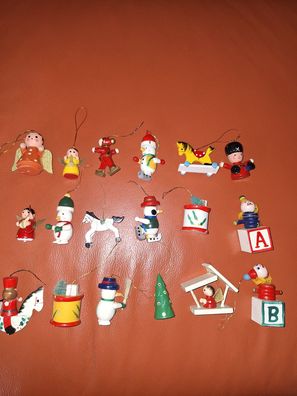 Baumbehang, Christbaumschmuck 18 Teile aus Holz