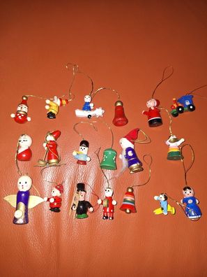 Baumbehang, Christbaumschmuck 19 Teile aus Holz