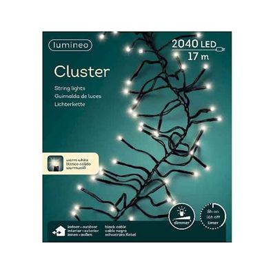 LED Clusterbeleuchtung Outdoor L.1900cm 2040L schwarz/warmes weiss