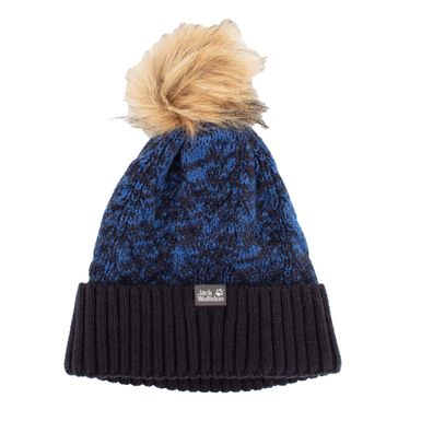 Jack Wolfskin Knit Pompom Cap Kinder Mütze Bommelmütze Strickmütze 1908151-1010