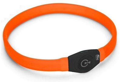 Halsband LED Langhaar orange Visio Light für langhaarige Hunde