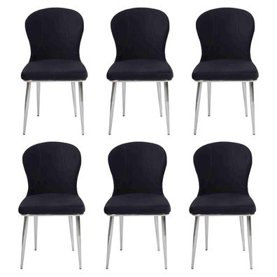 Gruppe Garnitur Stühle 6X Stuhl Set Textil Polster Sitz Esszimmer Neu