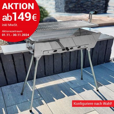 Mangal Konfigurator Astana 2 mm rostfrei Edelstahl Schaschlik Grill Rost verstellbar