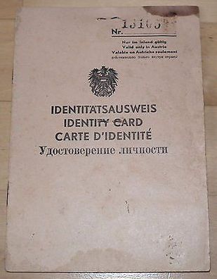 Dokument / Identitätsausweis Österreich Bez. Ried 1946