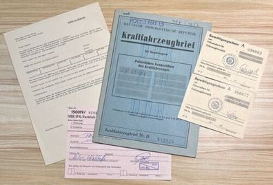 KFZ Brief Kraftfahrzeugbrief, Fahrzeugbrief, VR Polen, Polski Fiat 125 P, 1978