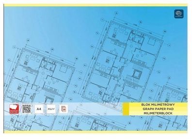 Millimeterpapier Buch A4, 20 Blatt