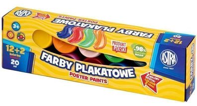 Astra Plakatfarben 20ml x 12 + 2 Farben