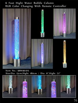 Wasser Säule Säulen Wasser Sprudel Säulen 180Cm Deko Fische Led Beleuchtet Water