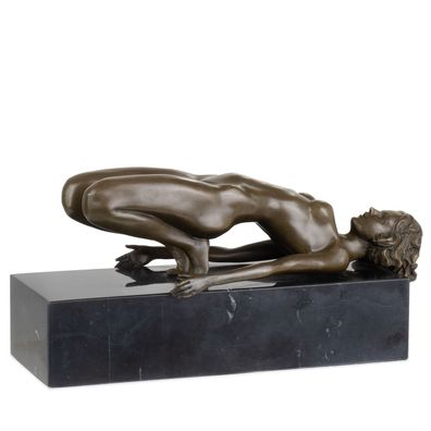 Moritz Elegante Bronze-Skulptur weiblicher Akt auf Marmorsockel – Kunstvolle Darst