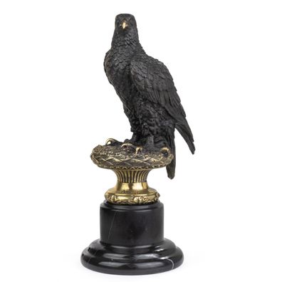 Moritz Dekorative Bronze Adler-Statue auf Marmorsockel – Hochwertige Skulptur für