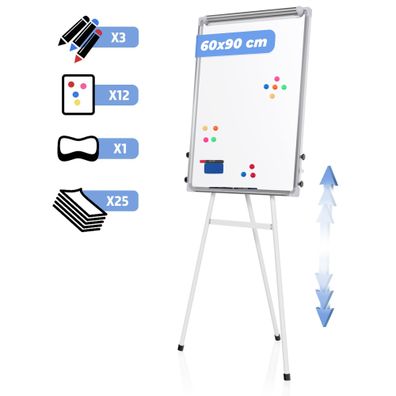 Jago® Flipchart Whiteboard 60x90 cm Stativ Moderationstafel Magnettafel mobil