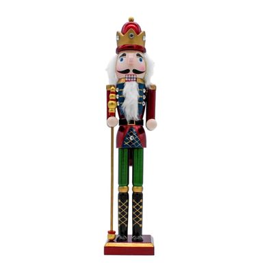 Holz Nussknacker Figur traditionell - 38cm - Weihnachts Tisch Deko König Soldat