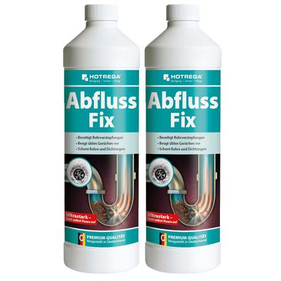 Hotrega Abfluss Fix Abflussreiniger Rohrreiniger Abflussfrei 2x1L Konzentrat