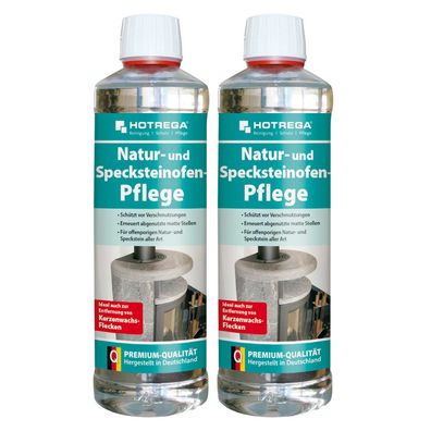 Hotrega Specksteinofen Pflege und Natursteinofen Pflege Pflegemittel 2x 500ml