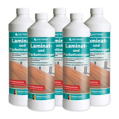 Hotrega Laminatreiniger Parkettreiniger Bodenreiniger Bodenpflege 5x 1L Konz